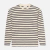 Long Sleeve Relaxed Striped Tee in Dark Navy Stripe