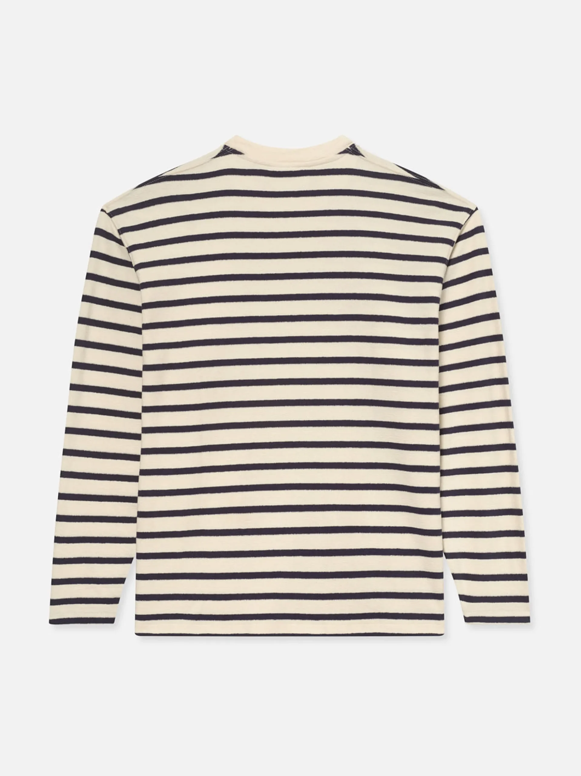 Long Sleeve Relaxed Striped Tee in Dark Navy Stripe