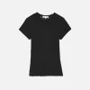 Mesh Lace Baby Tee in Noir
