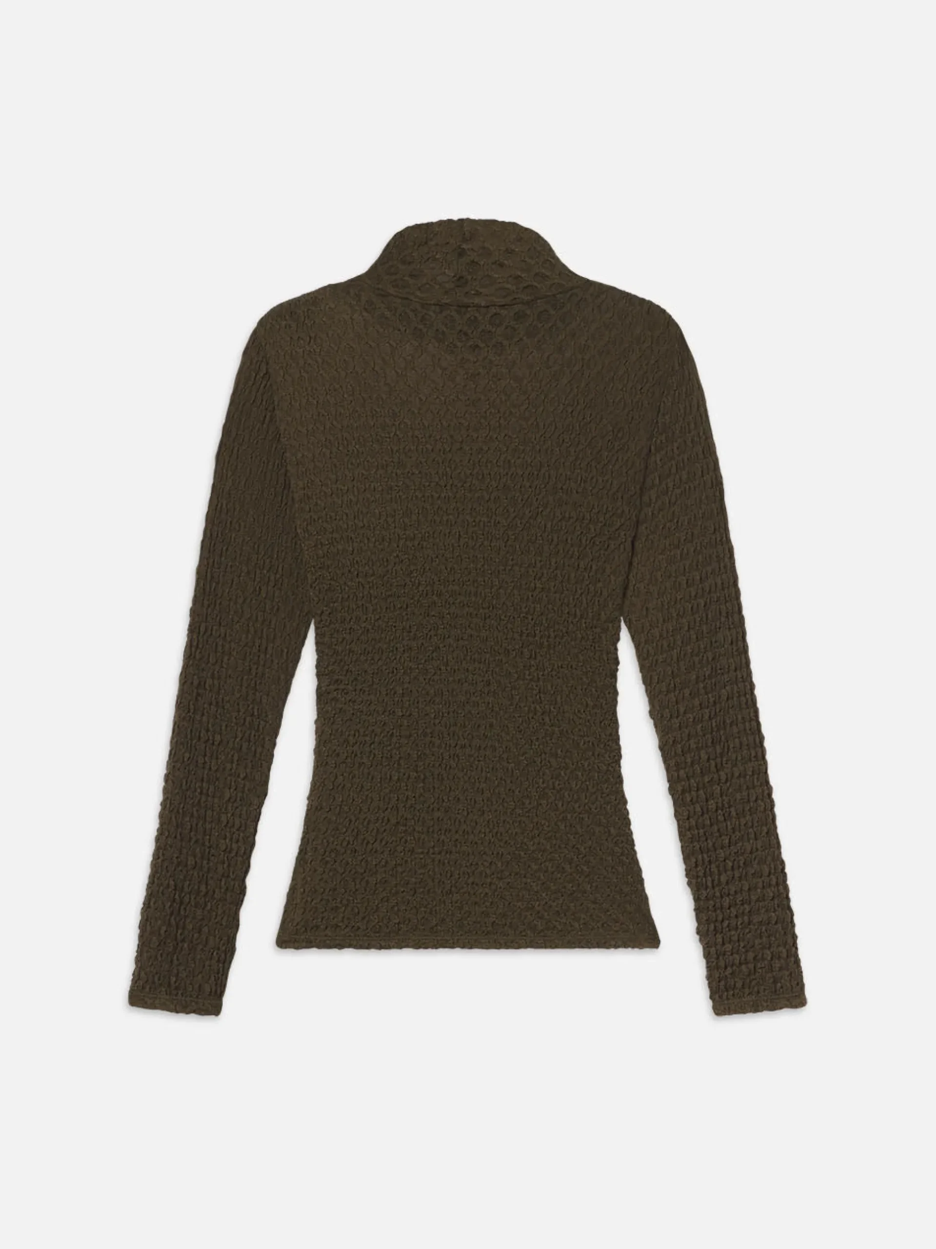 Mesh Lace Turtleneck in Rich Military