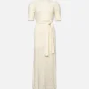 Mixed Stitch Sweater Dress in Cream