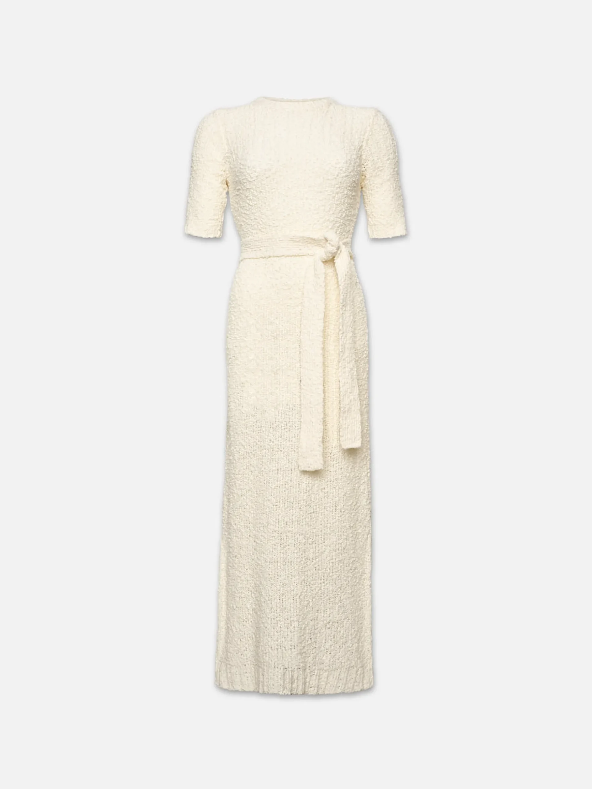 Mixed Stitch Sweater Dress in Cream