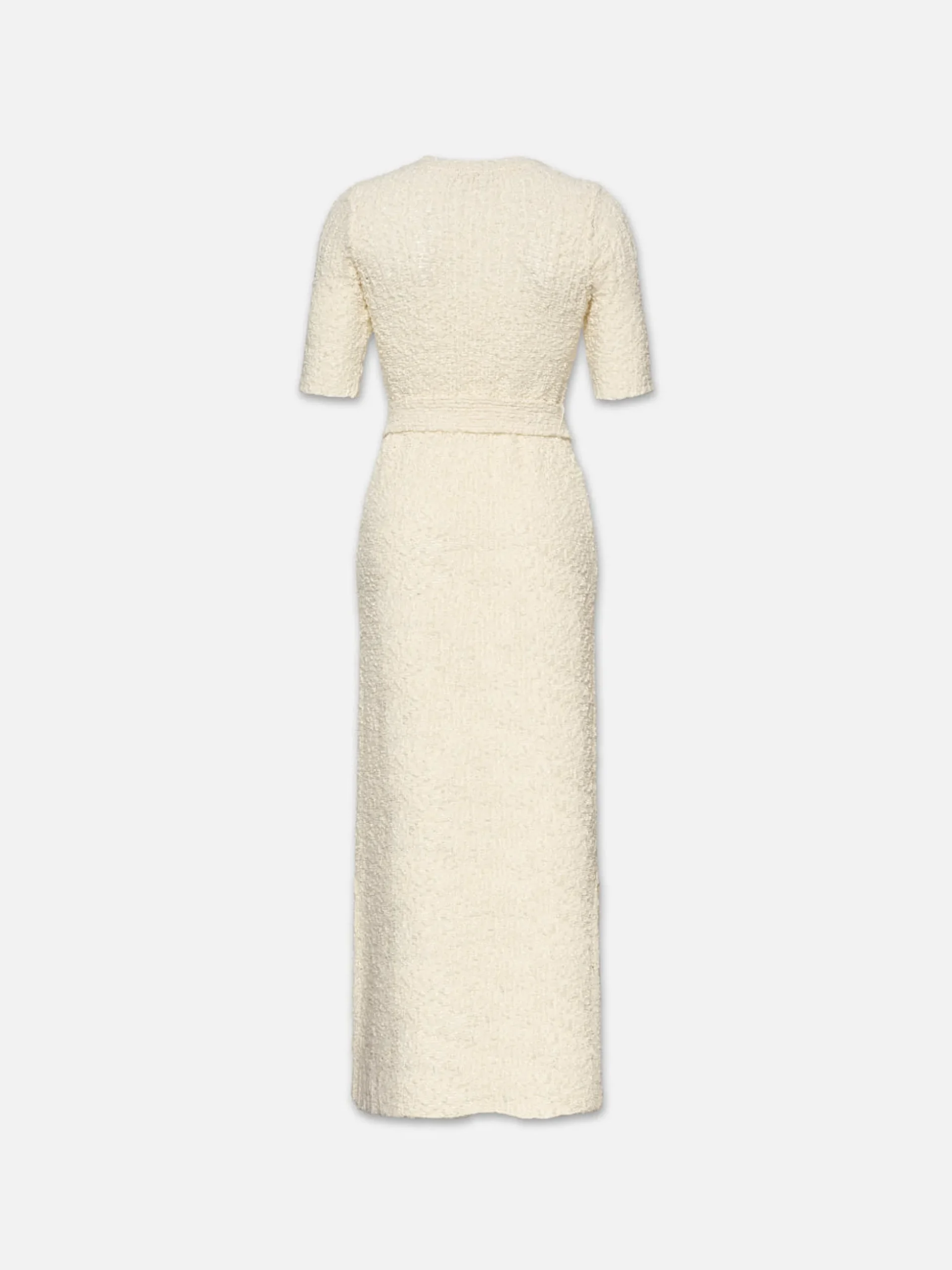 Mixed Stitch Sweater Dress in Cream
