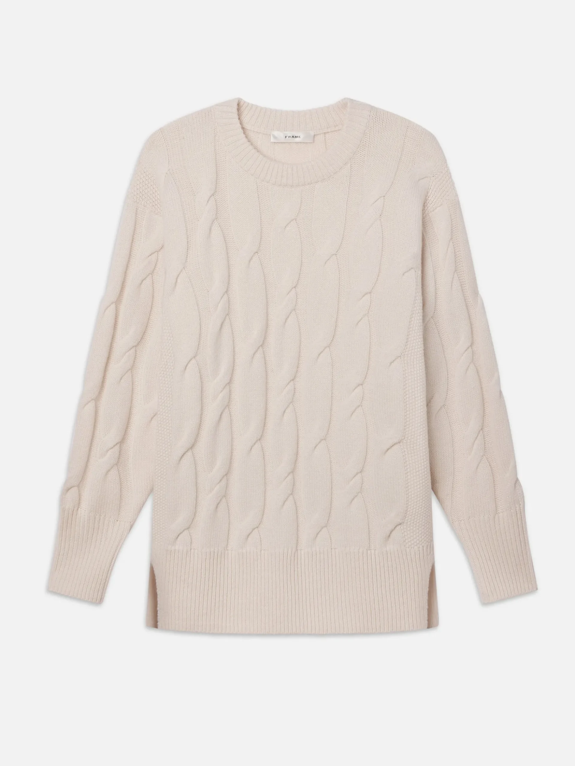 Oversized Cable Knit Sweater in Cream