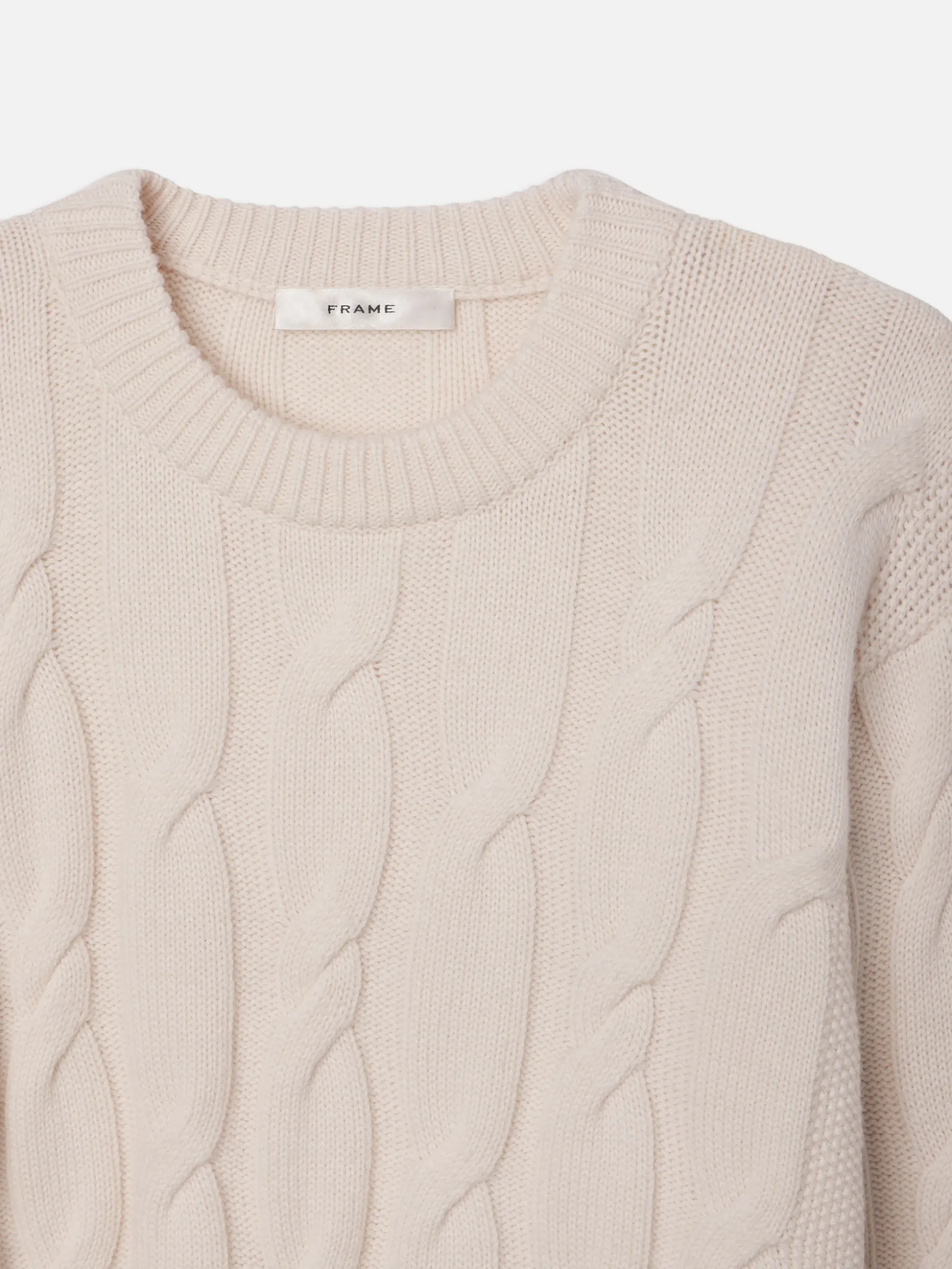 Oversized Cable Knit Sweater in Cream