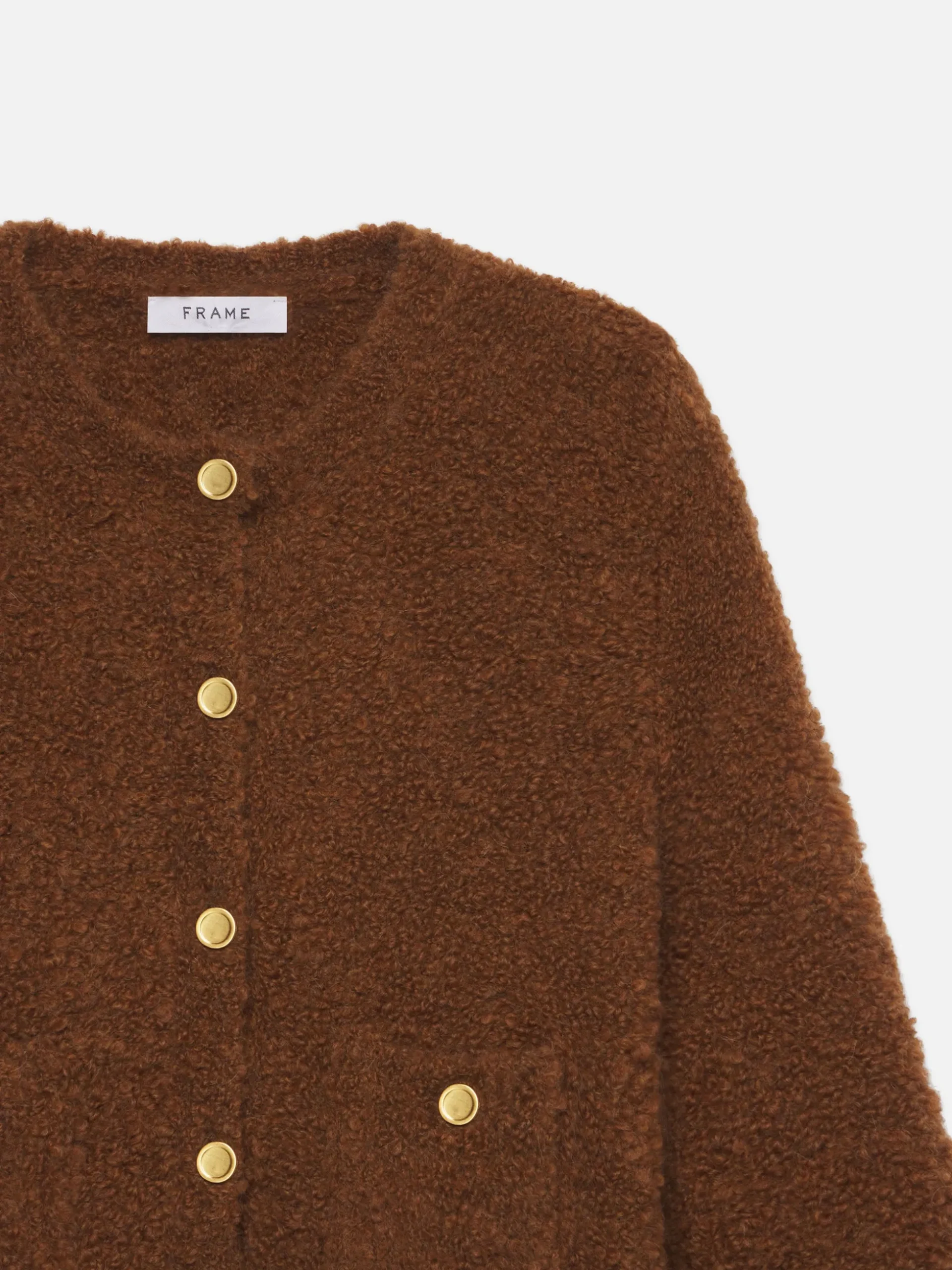 Patch Pocket Cardi in Camel