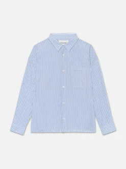 Relaxed Blue Striped Shirt in Blue Stripe