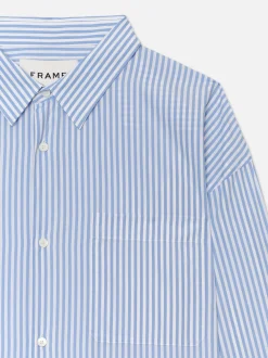 Relaxed Blue Striped Shirt in Blue Stripe