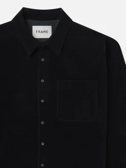 Relaxed Corduroy Overshirt in Dark Navy