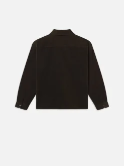 Relaxed Corduroy Overshirt in Dark Olive