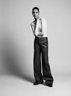 Relaxed Leather Trouser in Chocolate Brown