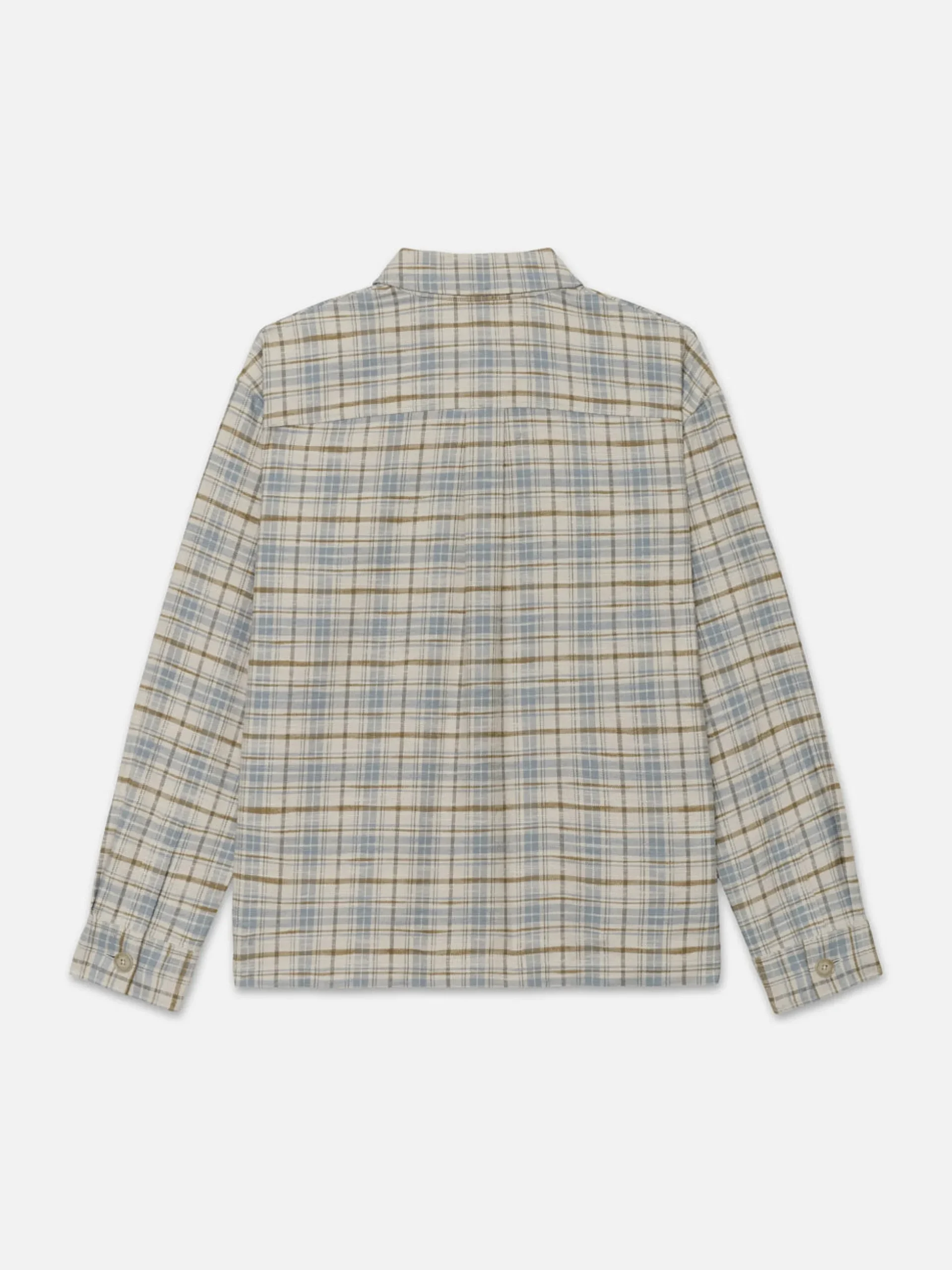 Relaxed Plaid Shirt Jacket in Light Blue Plaid