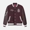 Ritz Unisex Varsity Jacket in Bordeaux