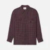 Ritz Women's Pajama Shirt in Bordeaux Multi