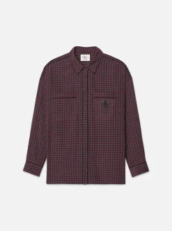 Ritz Women's Pajama Shirt in Bordeaux Multi
