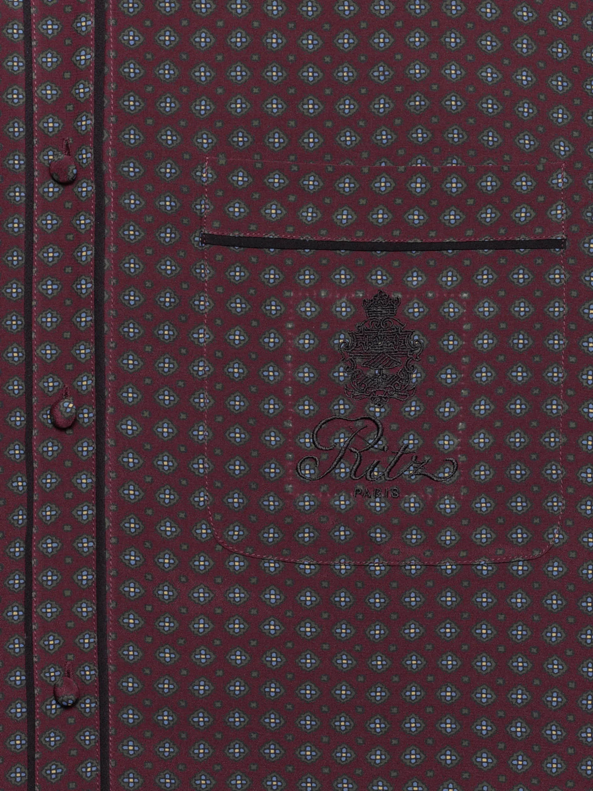 Ritz Women's Pajama Shirt in Bordeaux Multi