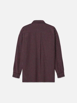 Ritz Women's Pajama Shirt in Bordeaux Multi