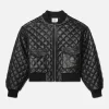 Ritz Women's Quilted Leather Bomber in Black
