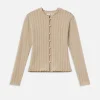 Ruffle Neck Cardi in Taupe