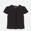 Ruffle Sleeve Blouse in Black