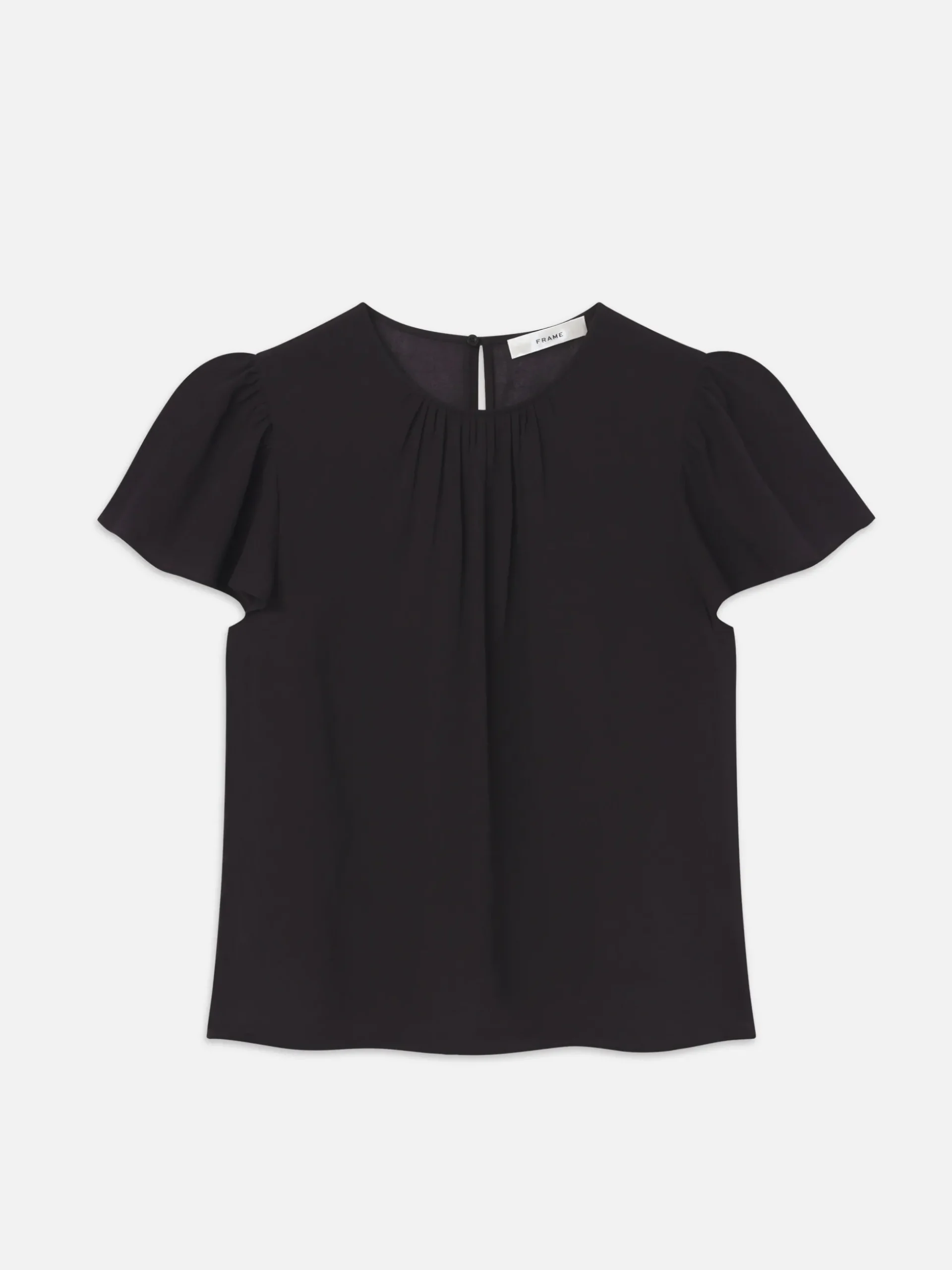 Ruffle Sleeve Blouse in Black