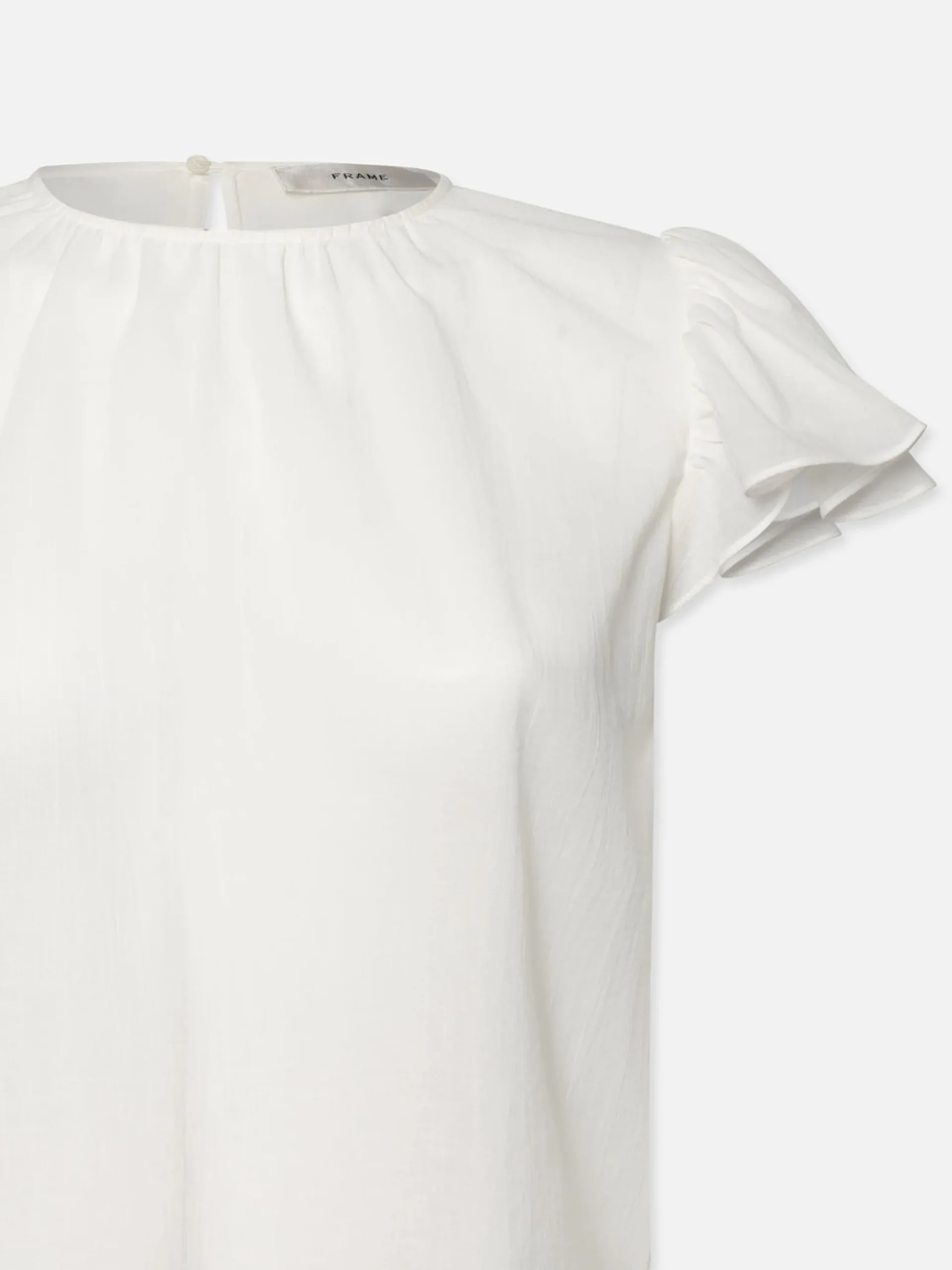Ruffle Sleeve Blouse in White