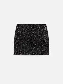 Sequin Mini Skirt in Black