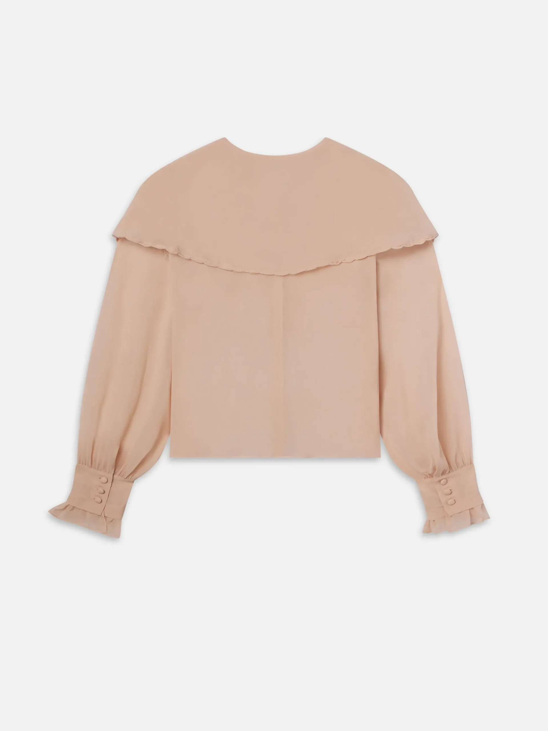 Sheer Ruffle Blouse in Light Petal