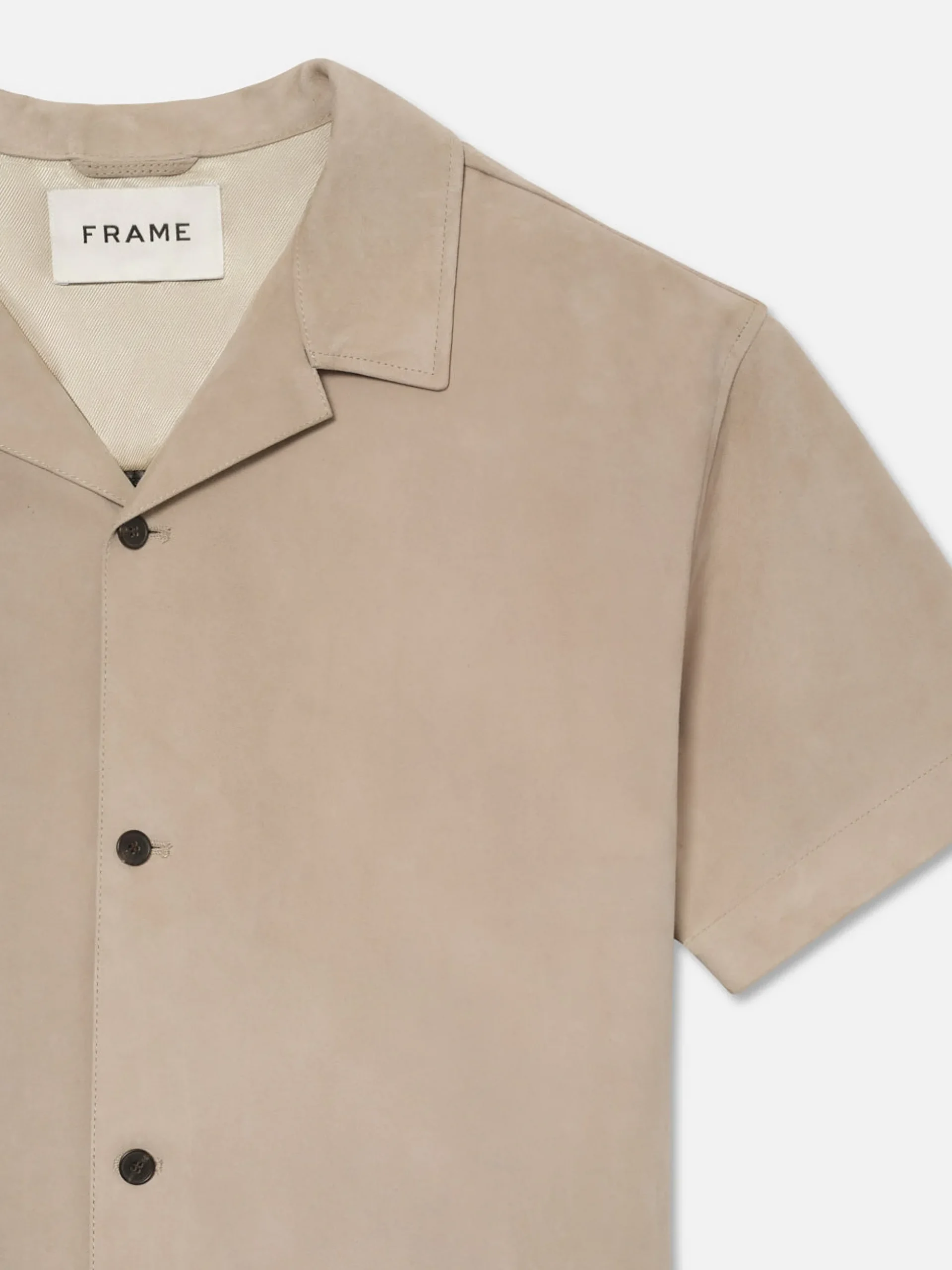 Short Sleeve Suede Shirt in Smoke Grey