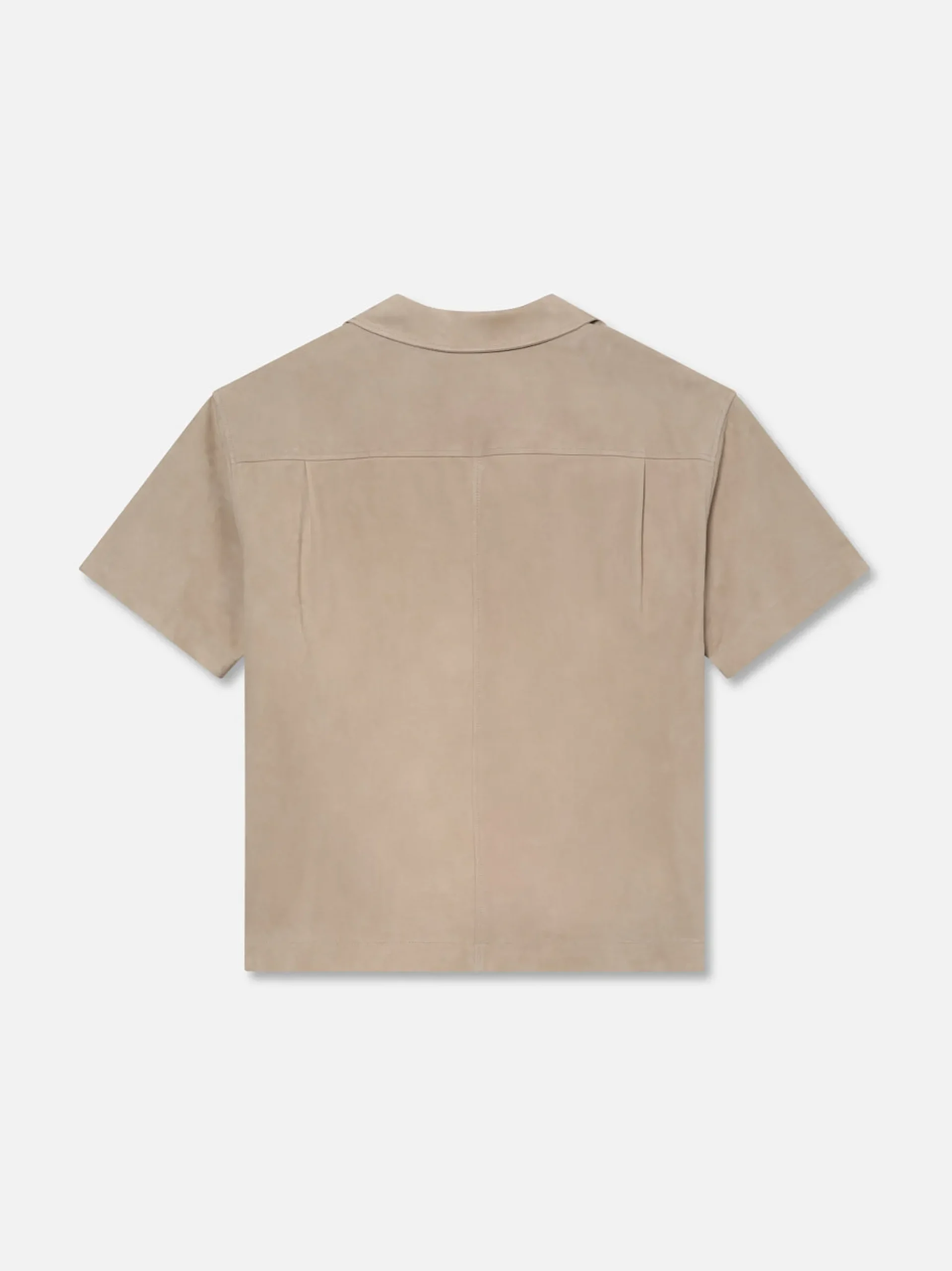 Short Sleeve Suede Shirt in Smoke Grey