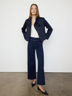 Short Trench Jacket in Navy