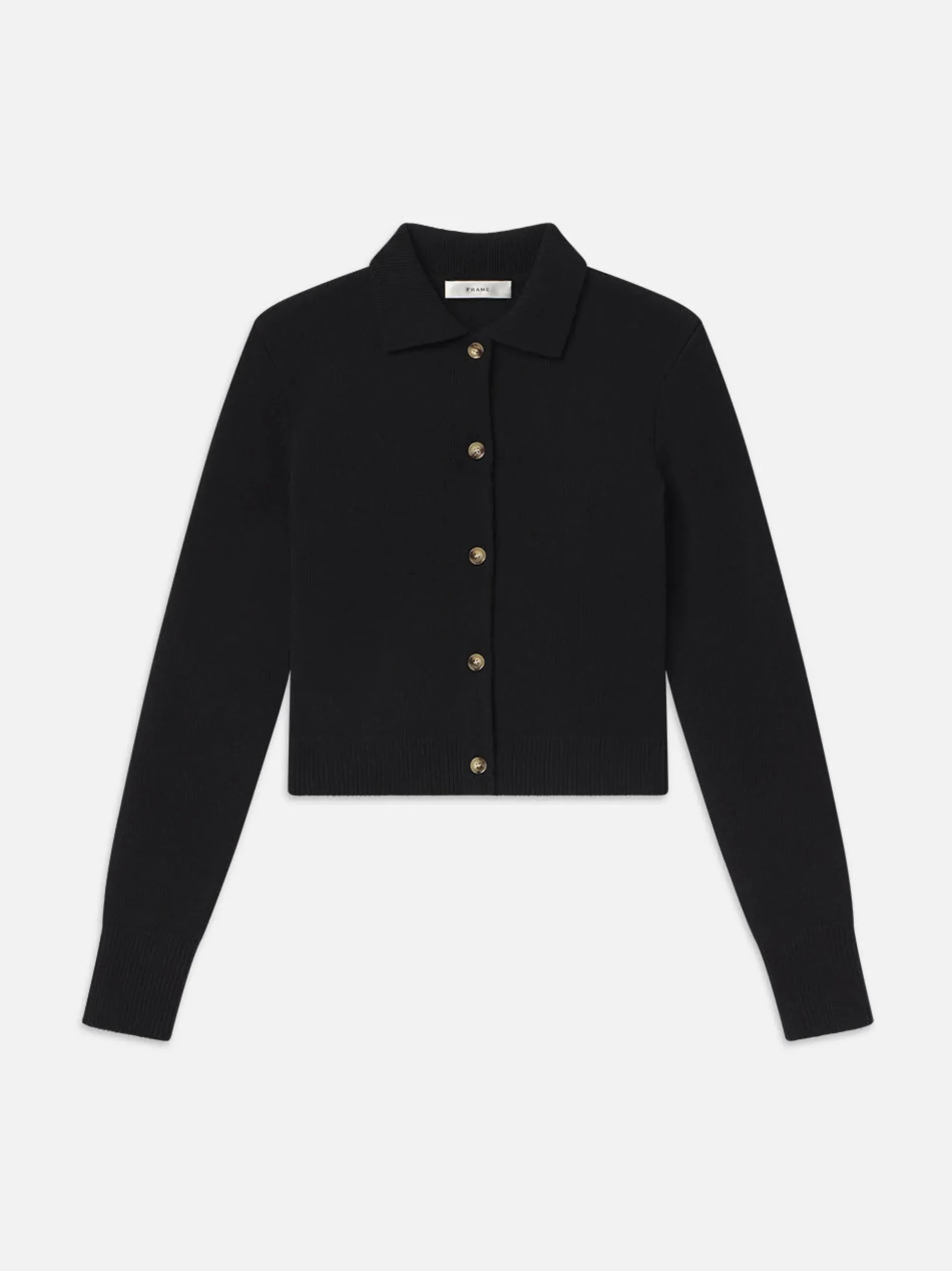 Shrunken Cashmere Cardi in Black