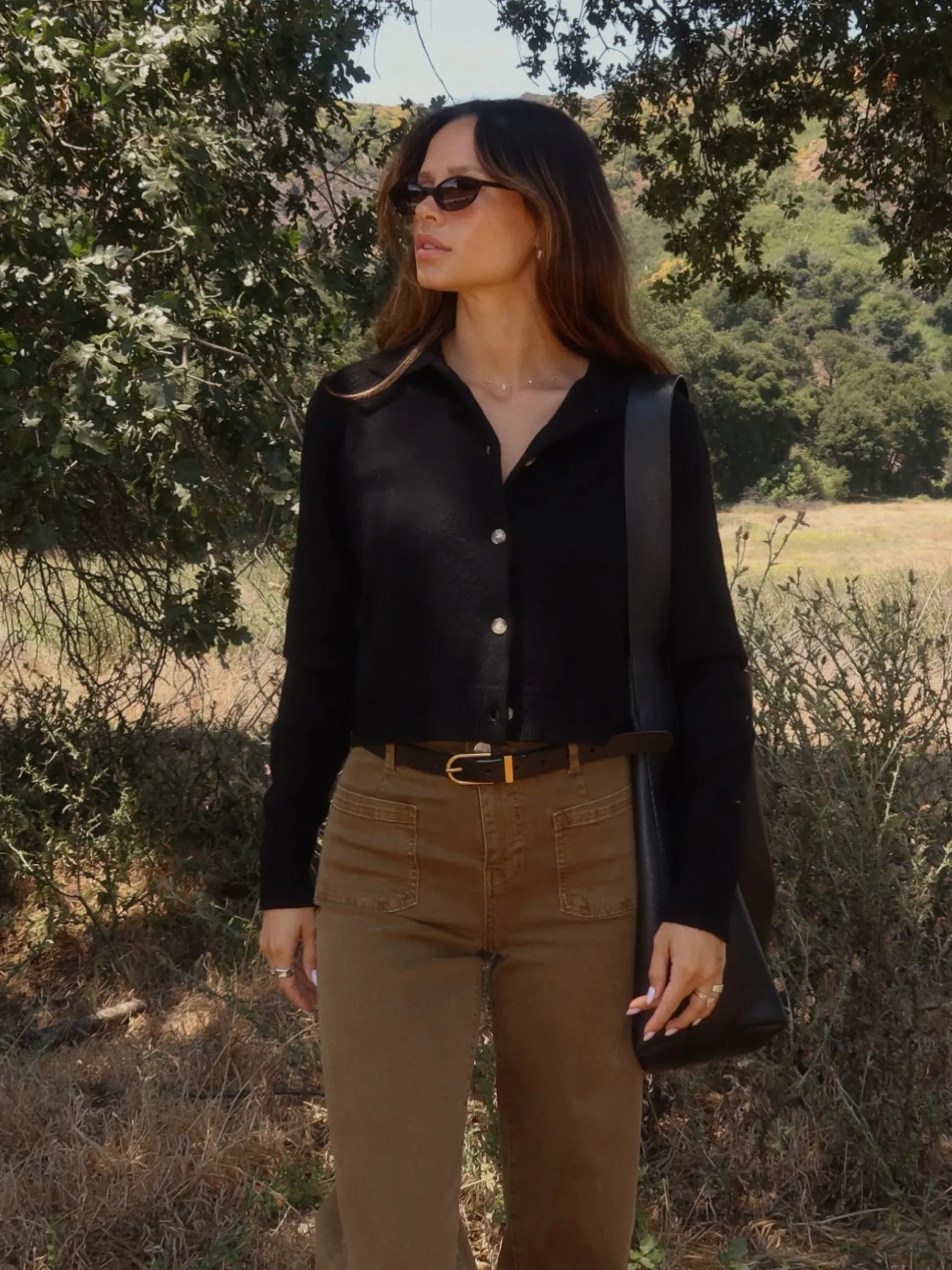 Shrunken Cashmere Cardi in Black