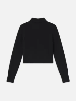 Shrunken Cashmere Cardi in Black