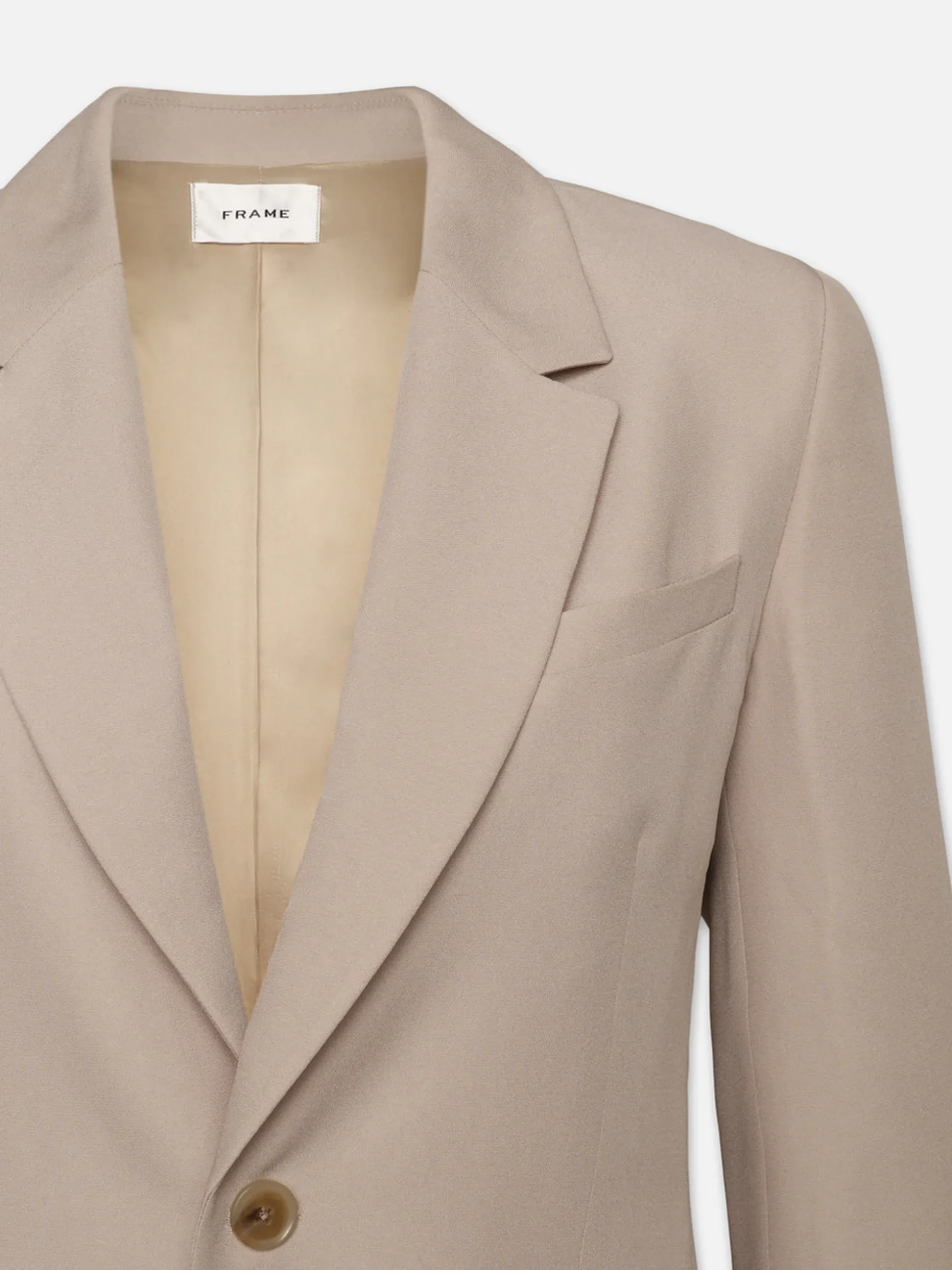Single Button Blazer in Light Beige
