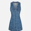 Sleeveless Trucker Pocket Dress in Delaware