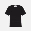 Smocked Short Sleeve Sweater in Black