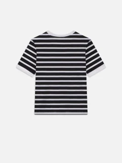 Striped Baby Tee in Black Multi