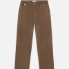 Suede Workwear Pant in Soft Mocha