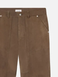 Suede Workwear Pant in Soft Mocha