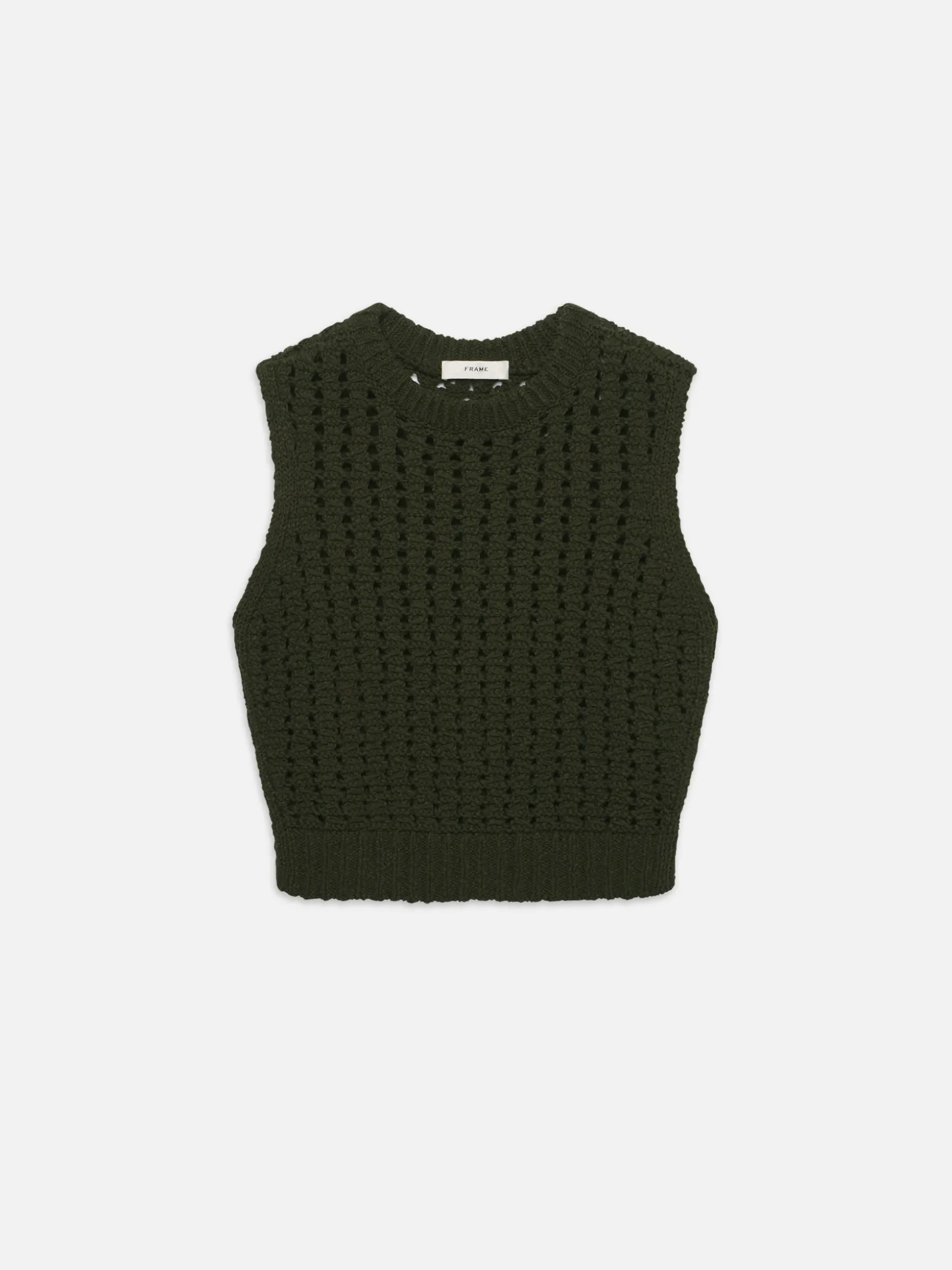 Tape Yarn Sweater Vest in Military
