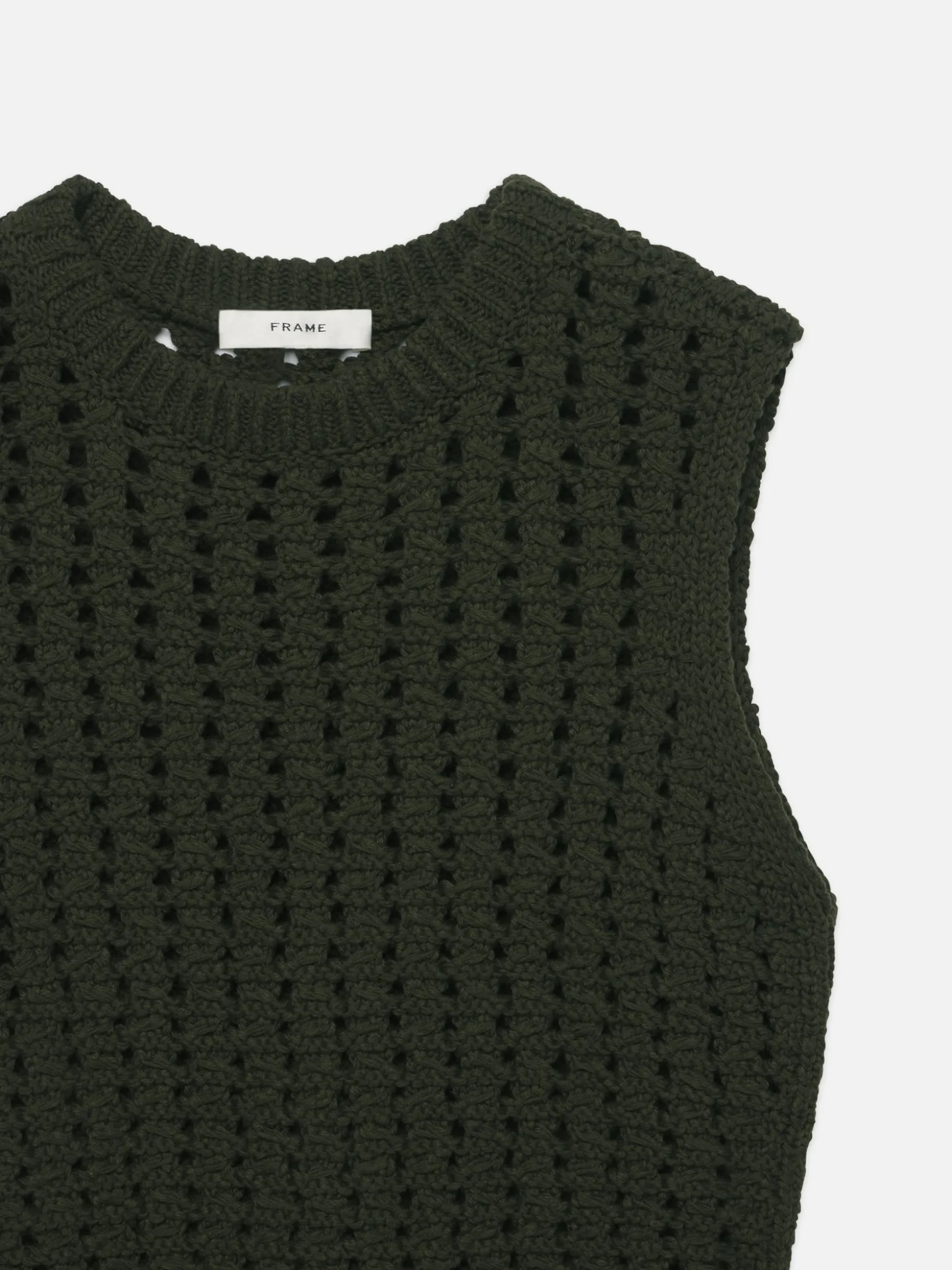 Tape Yarn Sweater Vest in Military