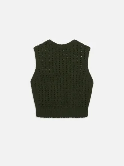 Tape Yarn Sweater Vest in Military