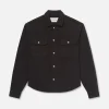 Textured Terry Overshirt in Navy