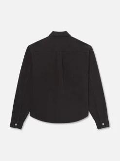 Textured Terry Overshirt in Navy