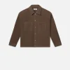 Textured Terry Relaxed Shirt in Soft Mocha