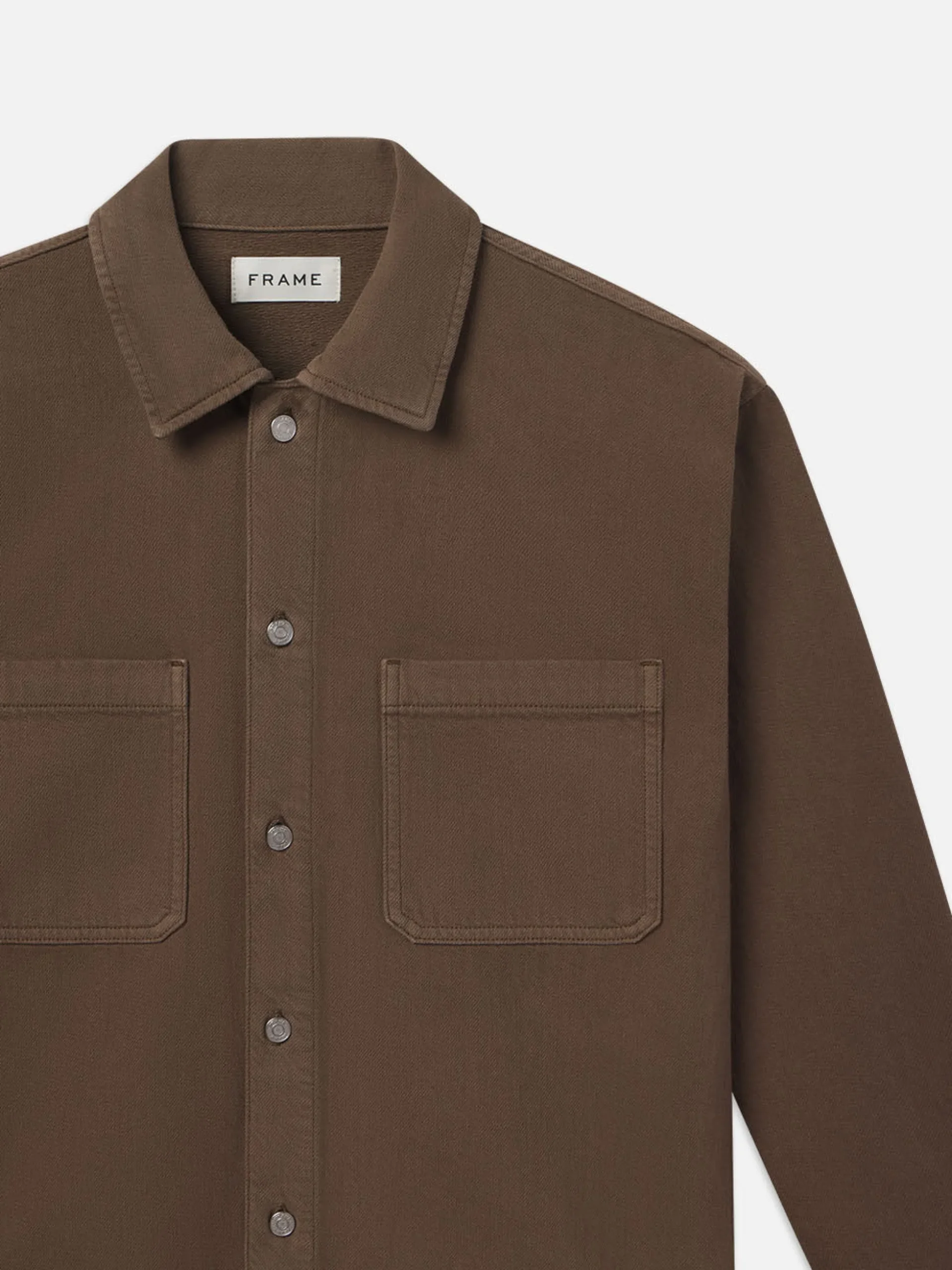Textured Terry Relaxed Shirt in Soft Mocha