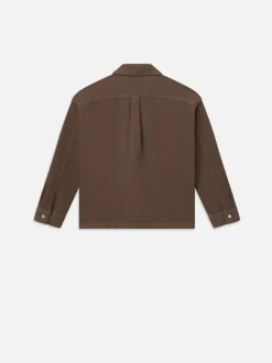 Textured Terry Relaxed Shirt in Soft Mocha
