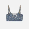 The Atelier Champagne Top in Gold Embellished