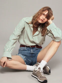 The Borrowed Pocket Shirt in Green Gem Multi